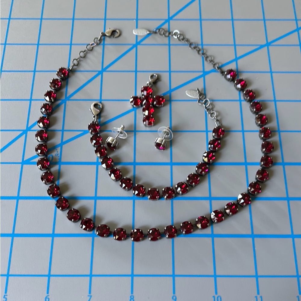 Atlantis Red Crystal Jewelry Set
